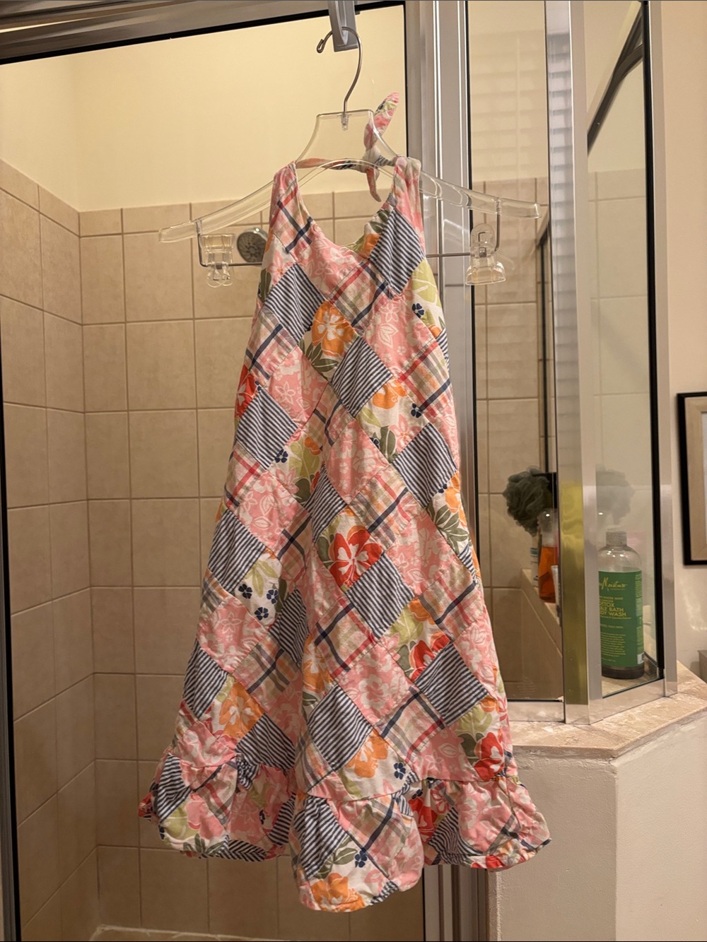 Gymboree Pink Floral Patchwork Halter Dress